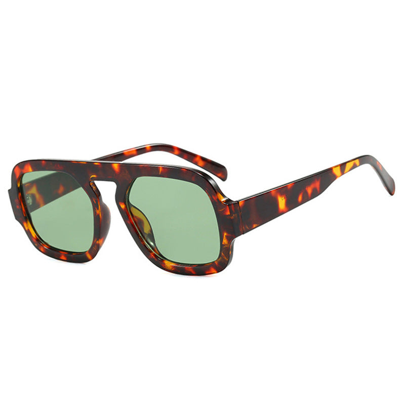Damen stylische quadratische Sonnenbrille mit breitem Rahmen und UV-Schutz Brehn