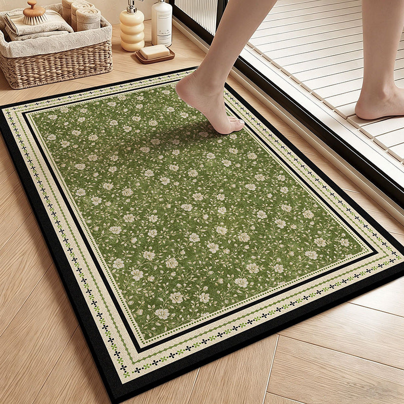 Vintage Botanische Florale Badematte