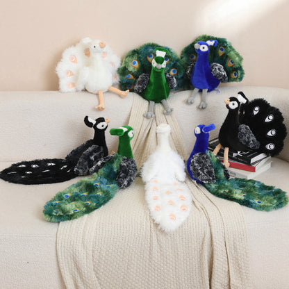 Plüsch Sitzender Pfau Bettdecke mit Übergroßem Flauschigem Schwanz Brehn