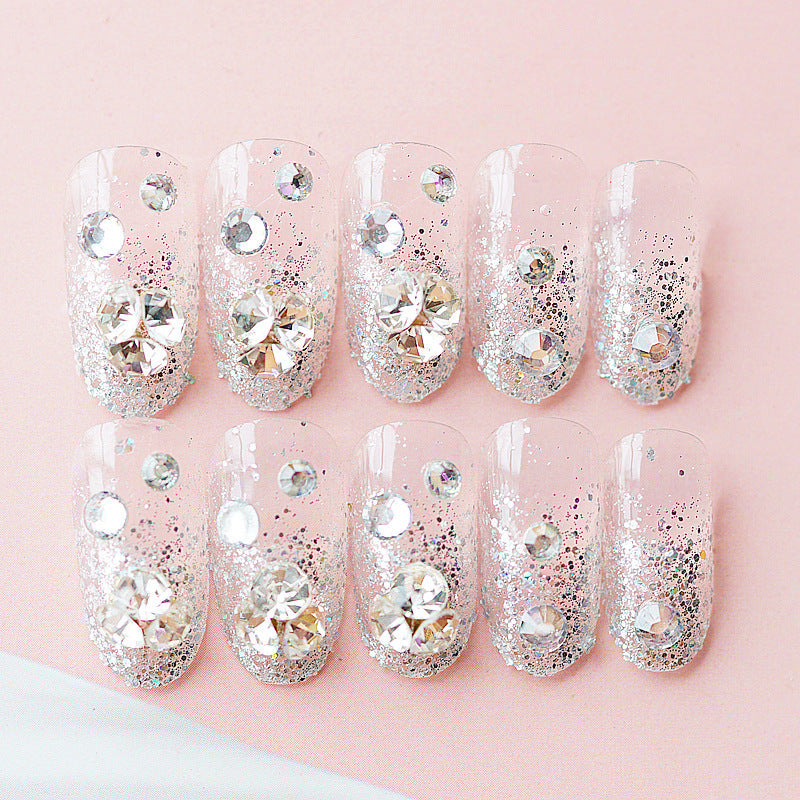 Glitzerndes kunsthandwerkliches Press-On-Nagelset Brehn