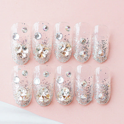Glitzerndes kunsthandwerkliches Press-On-Nagelset Brehn