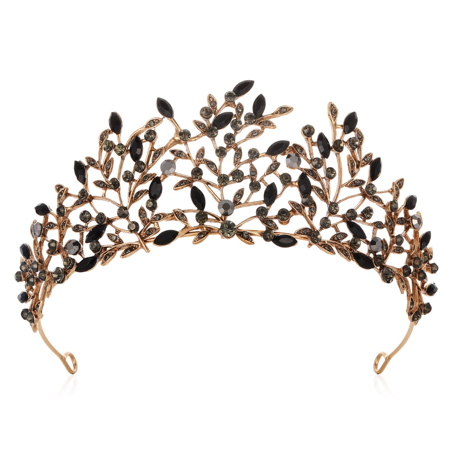 Damen Elegante Haarreif mit floralen Verzierungen und Strasssteinen Brehn