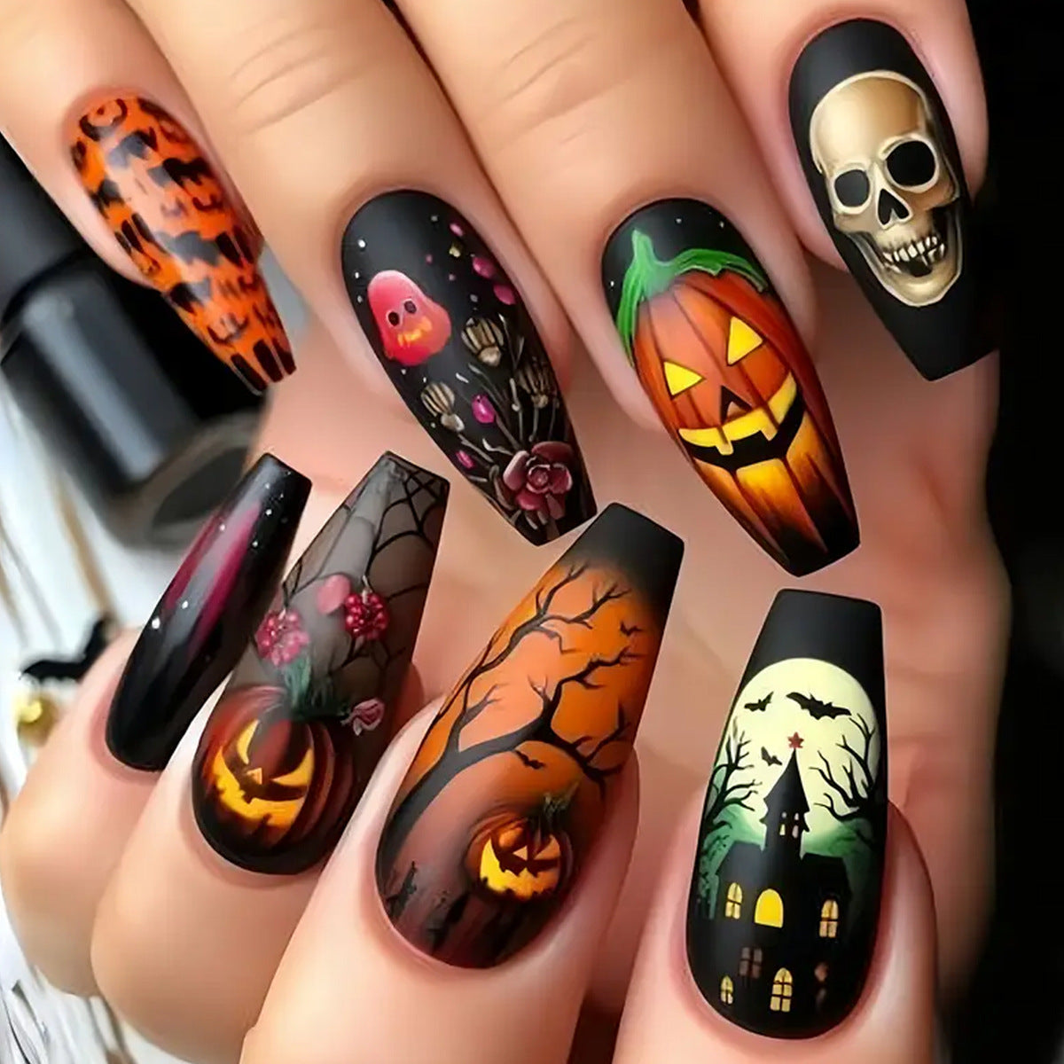 Kreatives Halloween Kunstnagel-Set Brehn