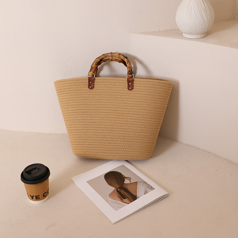 Damen Tragetasche mit elegantem geflochtenem Griff Brehn