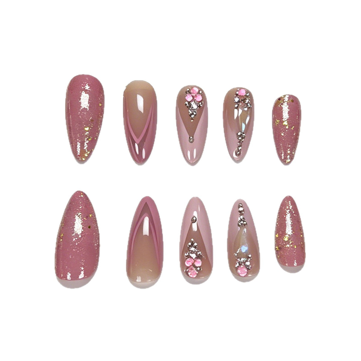Glitzernde Blumen-Nagelkunst Brehn