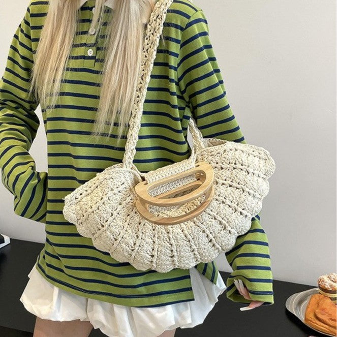 Handtasche mit Holzgriffen Brehn
