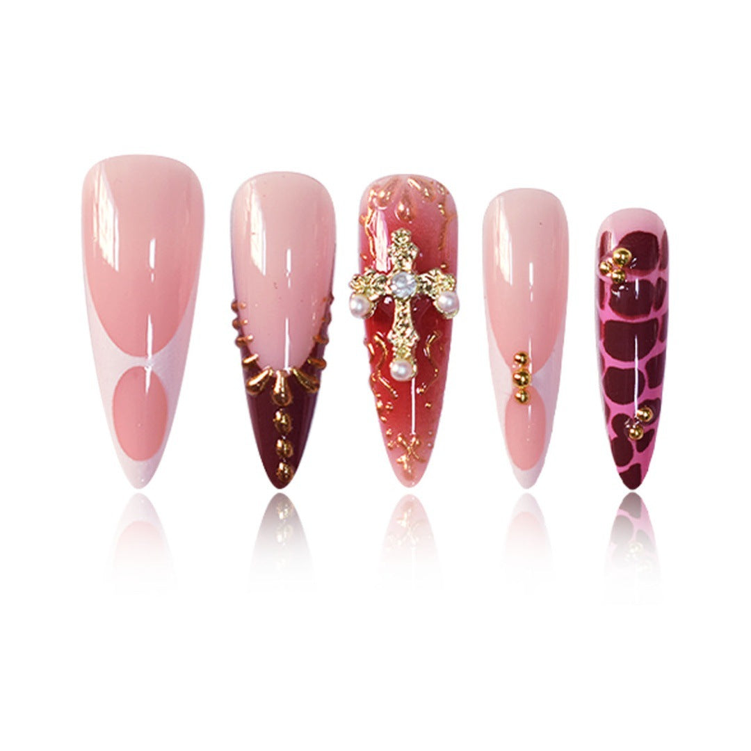 Glamouröse dekorative Stiletto-Press-on-Nagelset Brehn