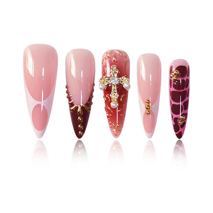 Glamouröse dekorative Stiletto-Press-on-Nagelset Brehn