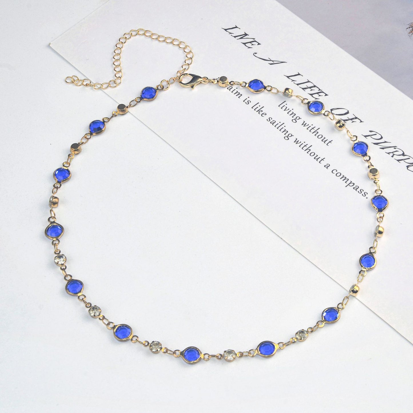 Elegante Stein Strass Halskette Brehn