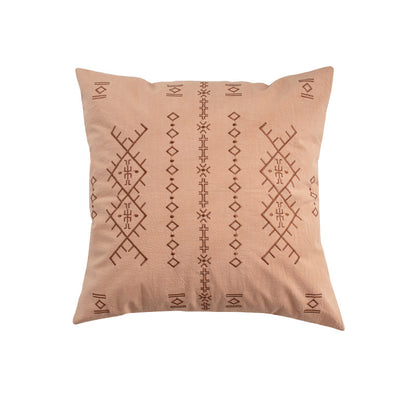 Quadratisches Zierkissen mit feiner Reliefstickerei im Ethno‑Design und abnehmbarem Bezug Brehn