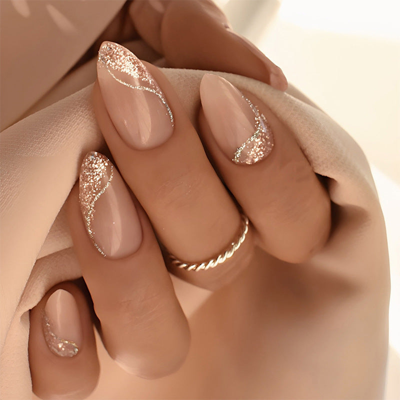 Elegantes Glitzer Press-On Nagelset Brehn