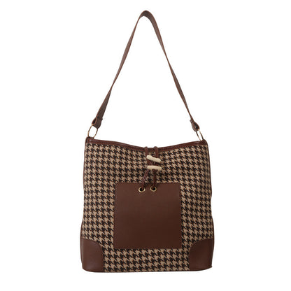 Stylische Hounds Tooth Druck Schultertasche
