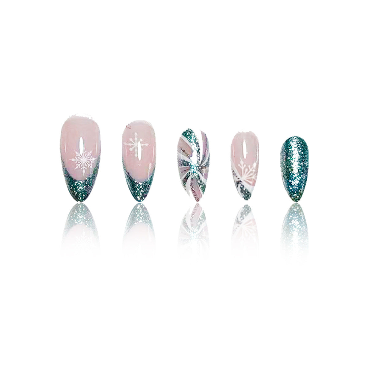 Elegante Glitzer-Nagelkunst-Verstärkungen Brehn