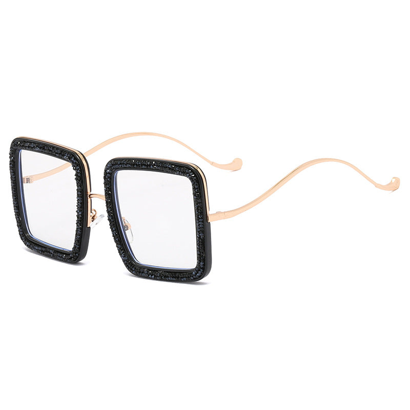 Damen glamouröse Sonnenbrille mit funkelndem Kristallrahmen Brehn