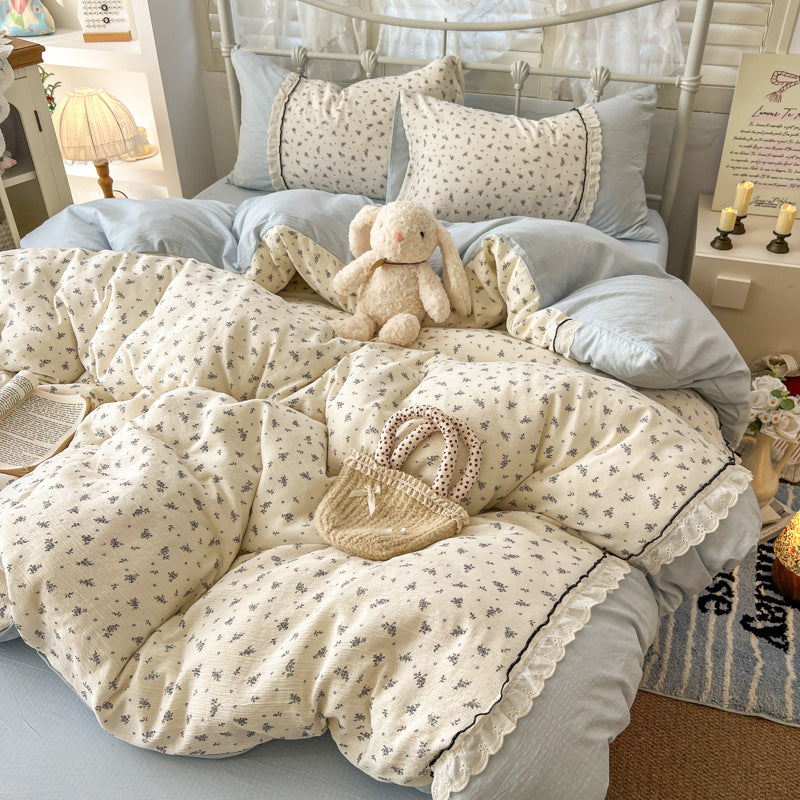 Gemütliche Polka-Dot-Bettwäsche-Set