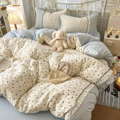 Gemütliche Polka-Dot-Bettwäsche-Set