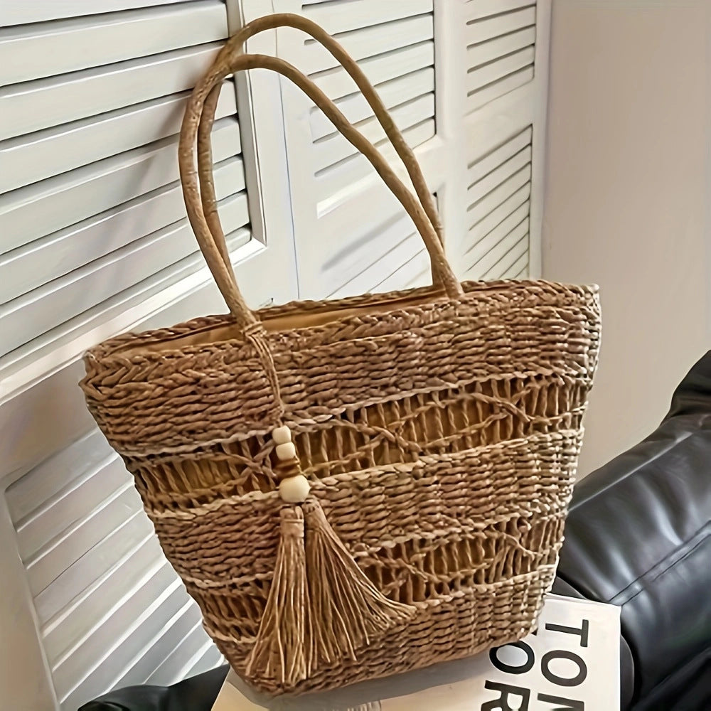 Handtasche Aus Handgewebtem Naturmaterial Brehn