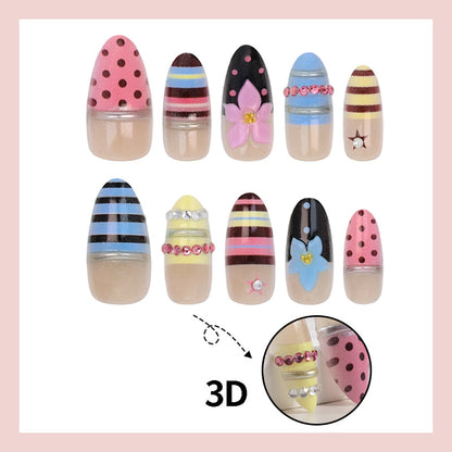 Kunstnagelset mit kreativen und verspielten Motiven Brehn
