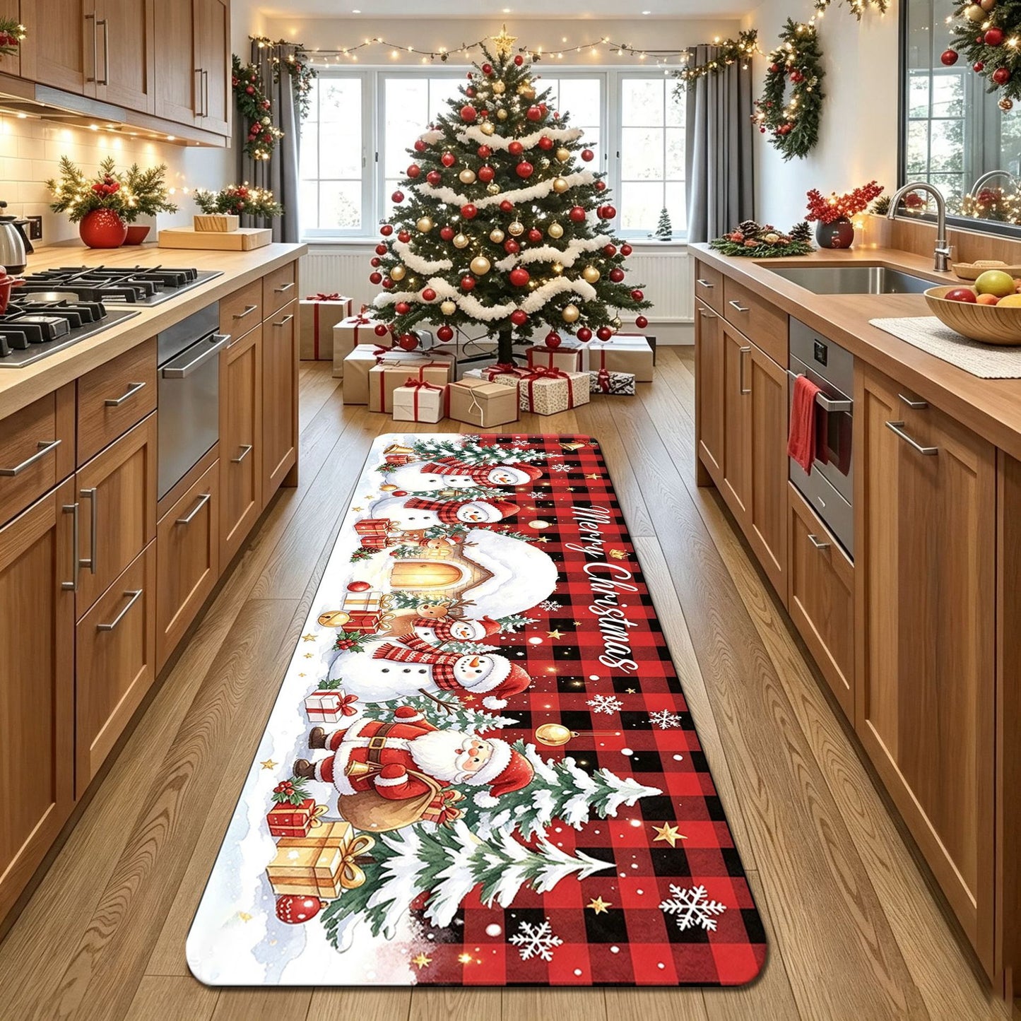 Dekorativer Weihnachts-Küchenläufer Teppich