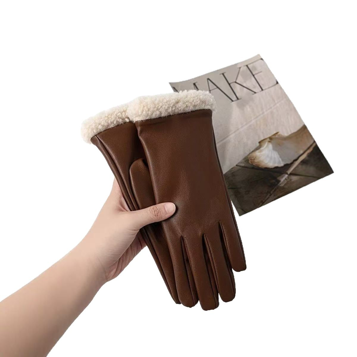 Premium isolierte Leder Touchscreen-Handschuhe Brehn