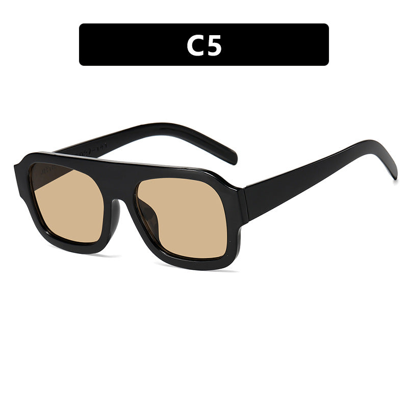 Damen modische quadratische Sonnenbrille mit auffälligem Tierdruckdesign Brehn