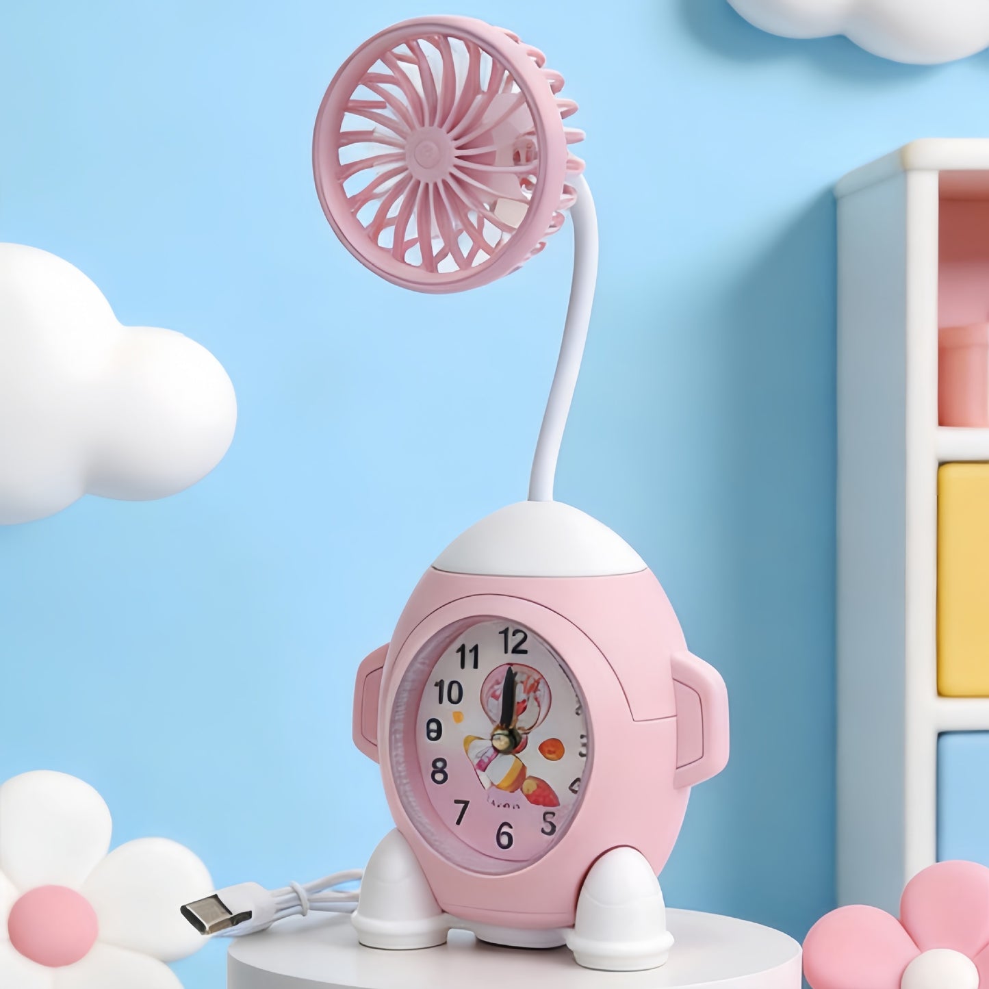 Damen Multifunktionale Tischuhr mit Ventilator Brehn