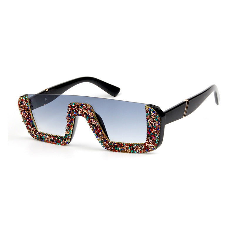 Damen elegante Glitzer-Sonnenbrille mit markantem Rahmen Brehn