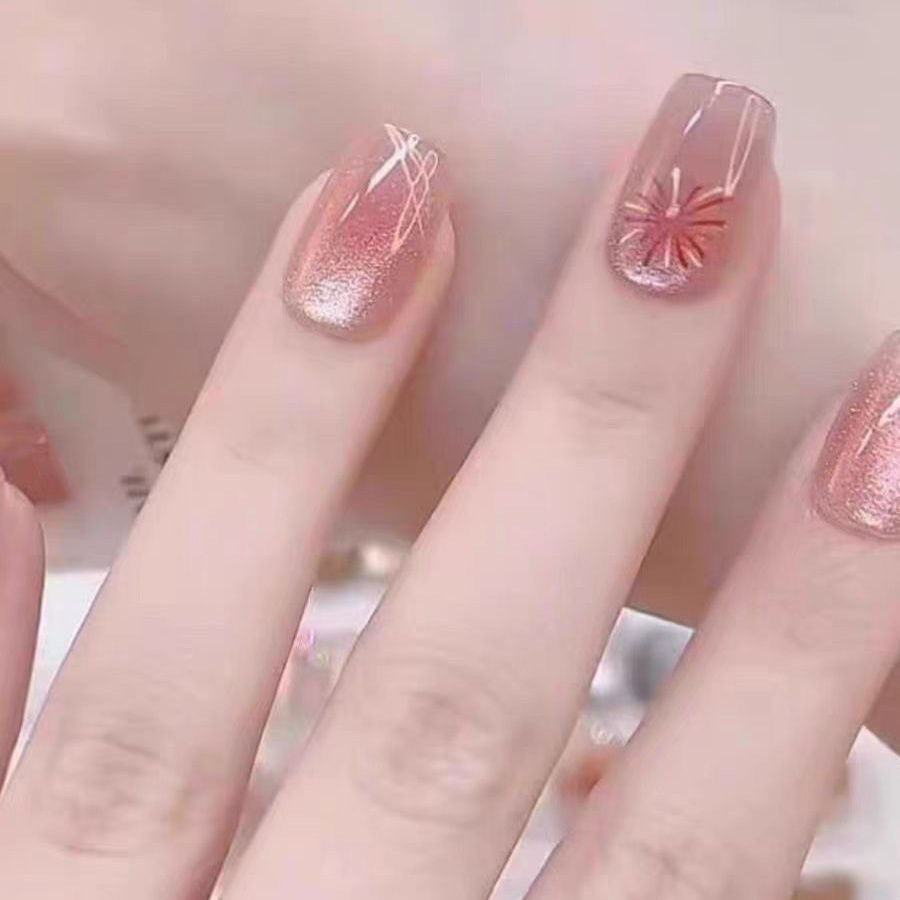 Premium Glitter Press-On Nail Set Brehn