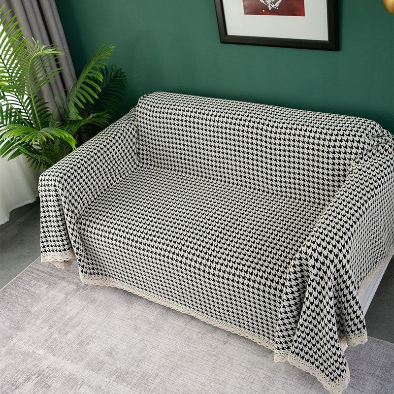 Elegante Hahnentritt Sofa Bezug