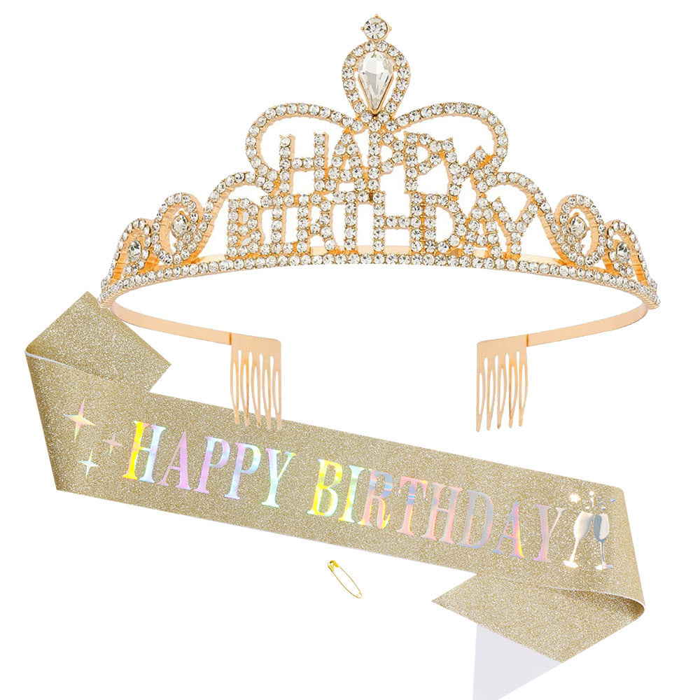 Damen Funkenkrone mit „Happy Birthday“ Schriftzug Brehn