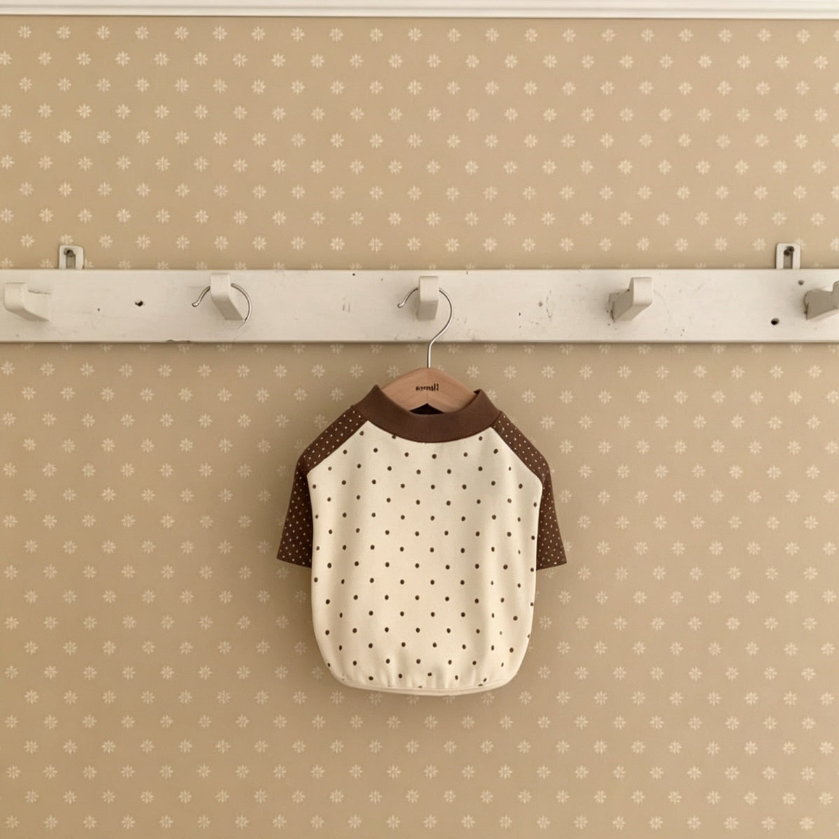 Polka Dot Raglan Baumwoll Baby T-Shirt