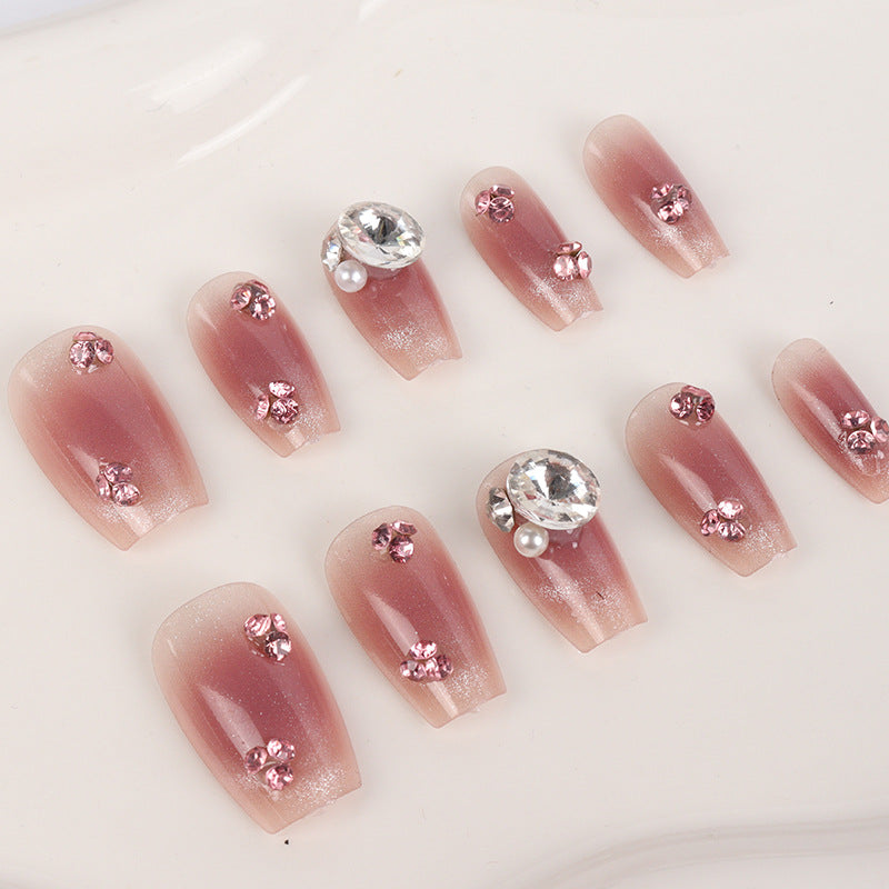 Rhinestone-verziertes Press-On-Nagelkunst-Set Brehn