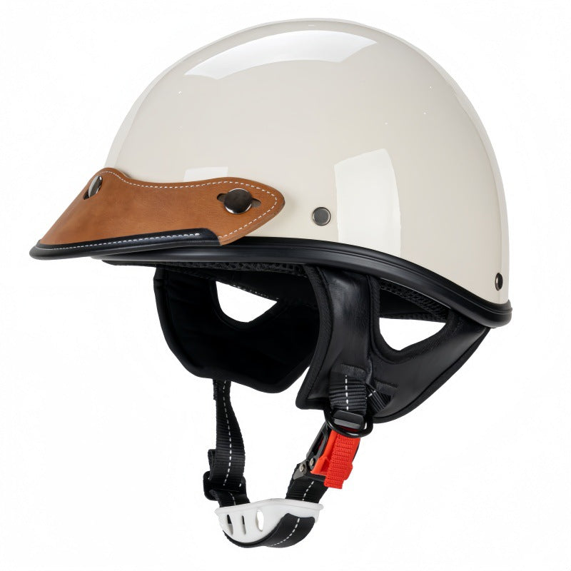 Klassischer Leder-Motorradhelm Brehn