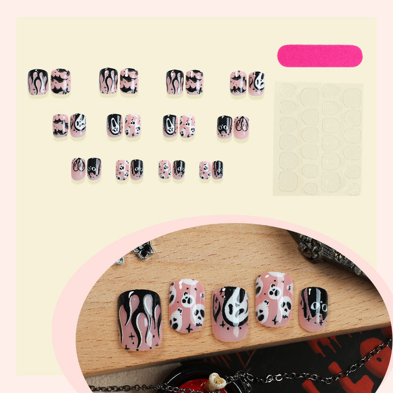 Künstlerisches Halloween-Themen Press-On Nagelset Brehn