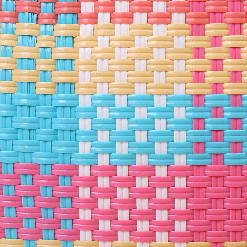 Bunte und Handgefertigte Flechtmarkttasche Brehn
