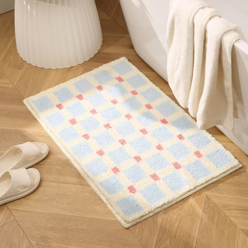 Geometrische Texturierte Plüsch-Badezimmermatte Brehn