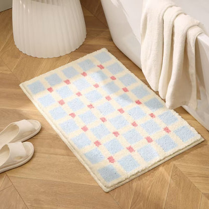 Geometrische Texturierte Plüsch-Badezimmermatte Brehn