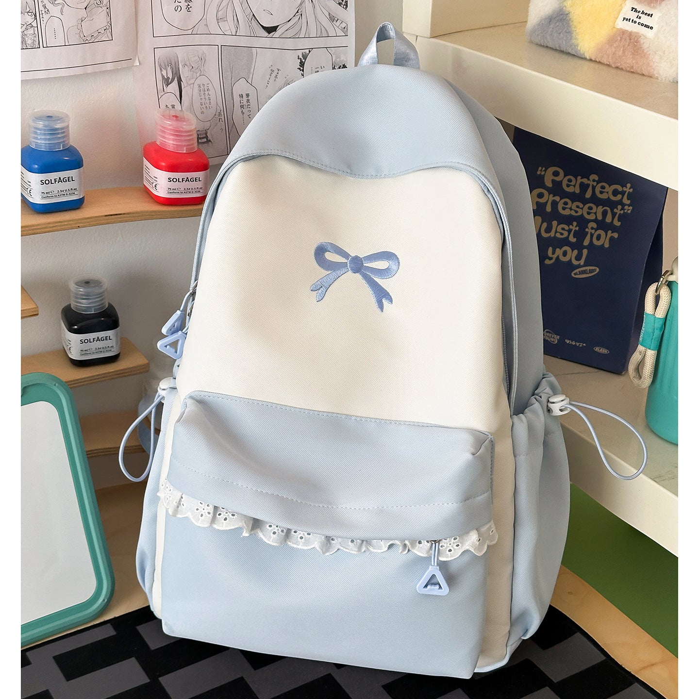 Niedlicher Rüschenschnalle Detail Schulrucksack