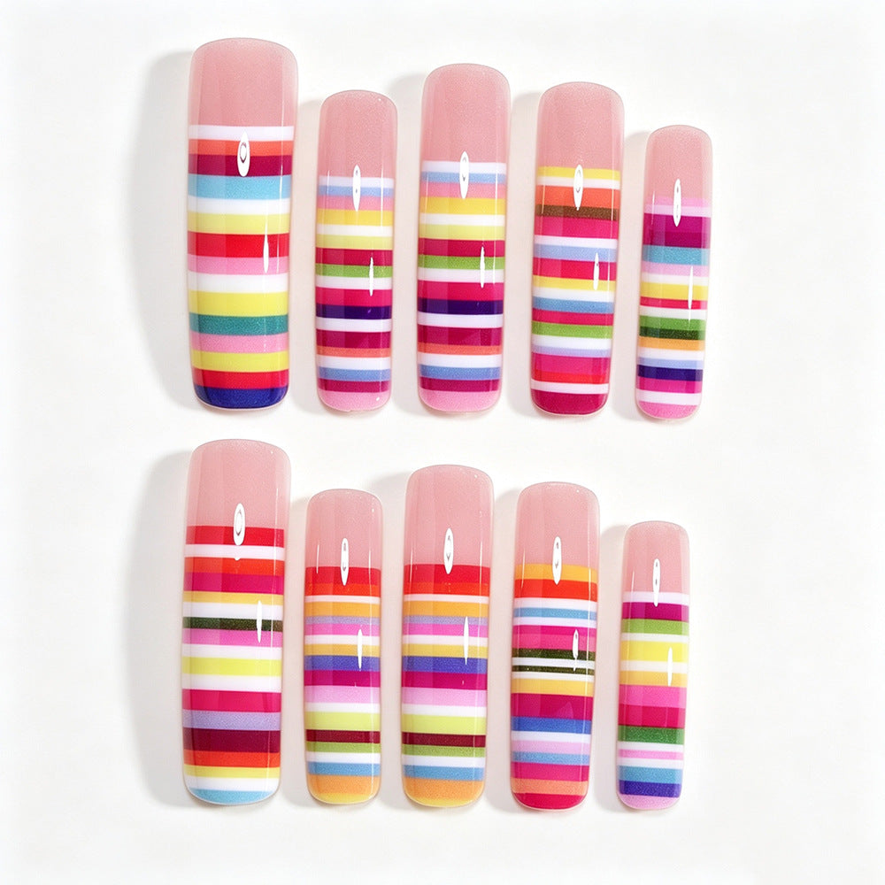 Bunte gestreifte Nagelkunst Tipps Brehn