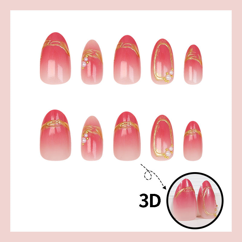 Kunstnagelset mit eleganten Ombré-Designs und Glitzerakzenten Brehn