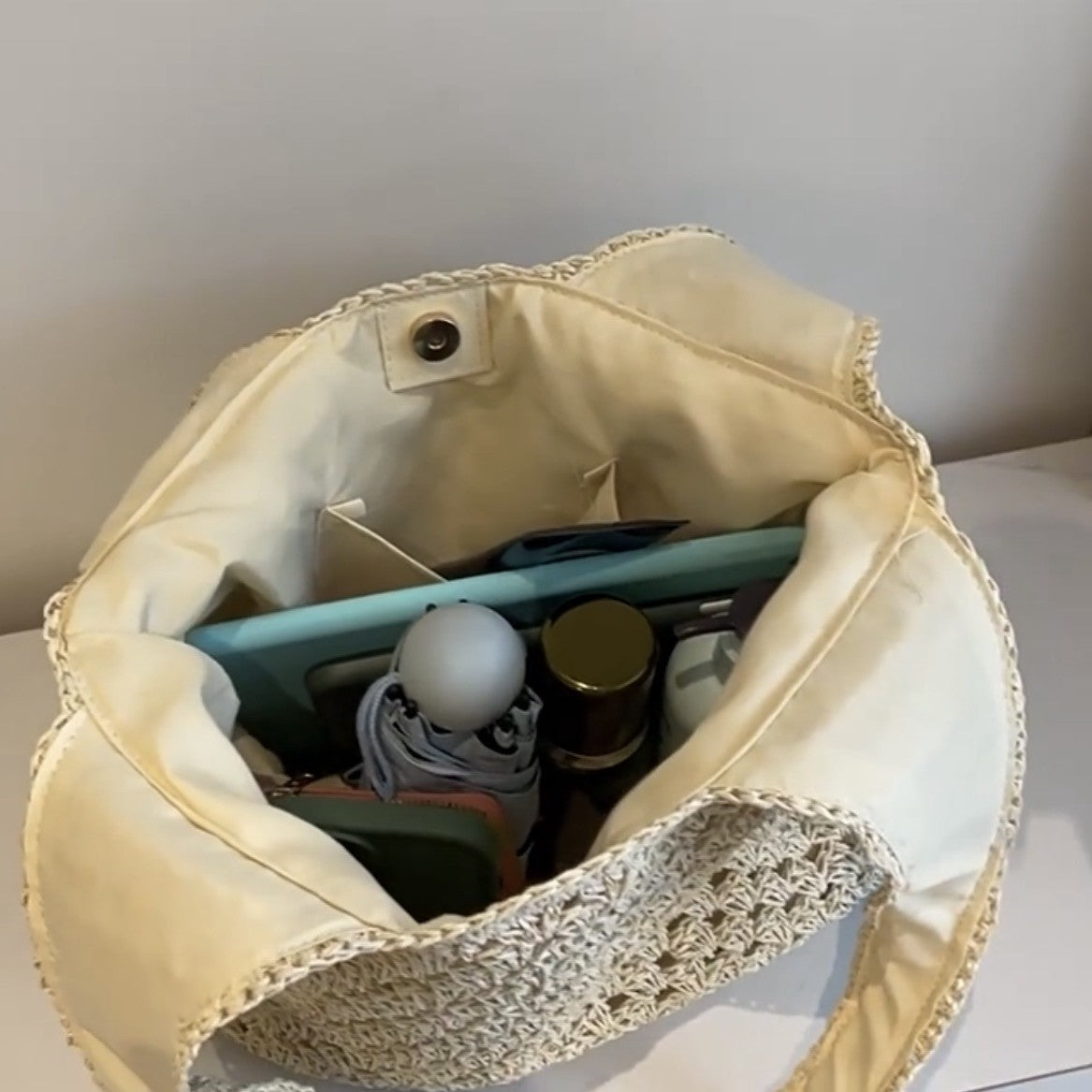 Handgefertigte Strohtasche Brehn