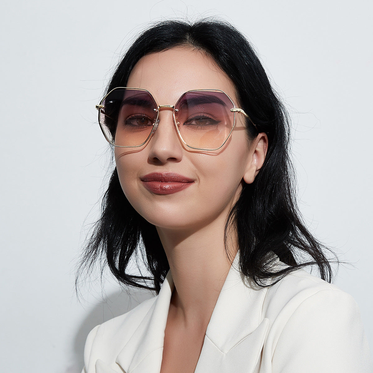 Damen modische achteckige Sonnenbrille mit elegantem Rahmen Brehn