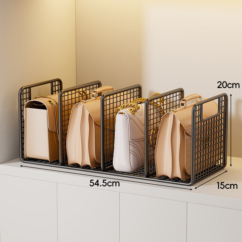 Strukturiertes Metallgitter Handtaschen-Trennregal