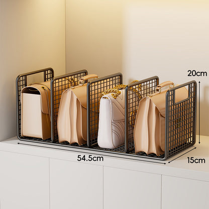 Strukturiertes Metallgitter Handtaschen-Trennregal