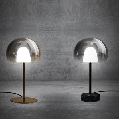 Moderne transparente Glastischlampe