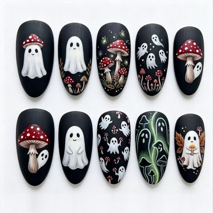 Kreative Halloween-Themen Press-On Nagelkunst Brehn