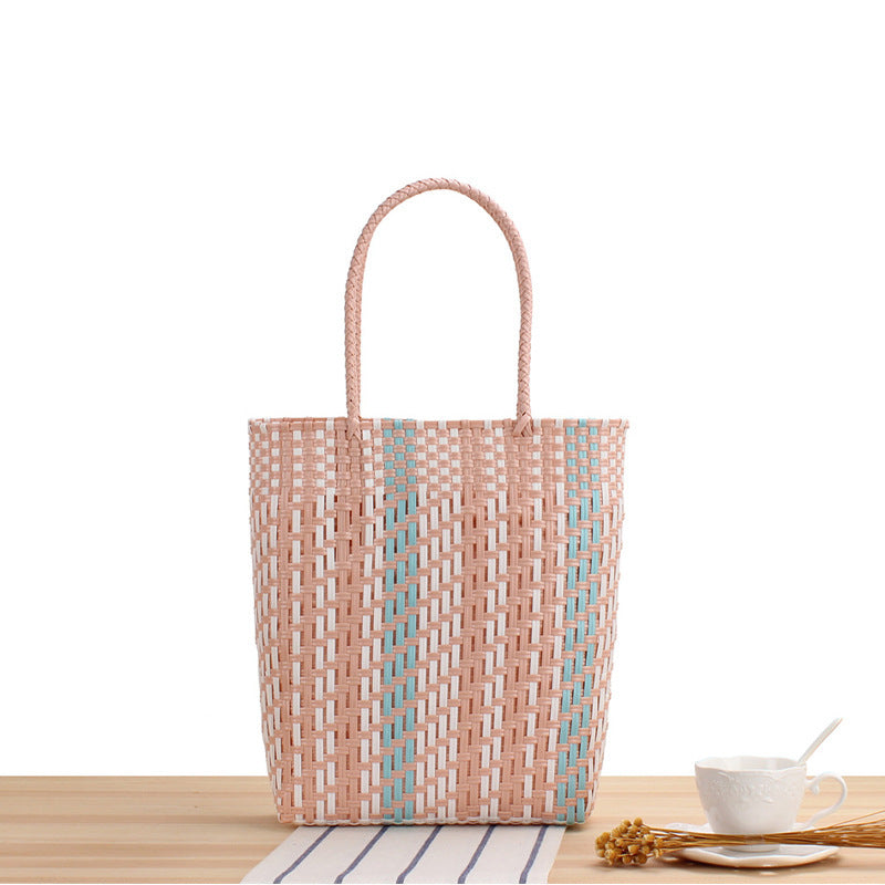 Geflochtene Tragetasche mit Buntem Design Brehn
