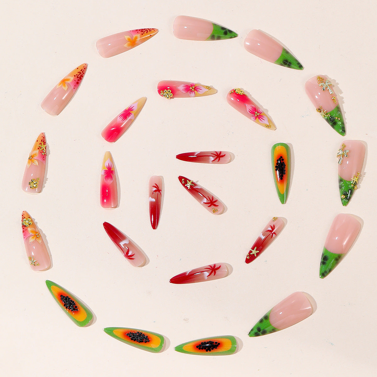 Tropisches Floral Nagelkunstset Brehn