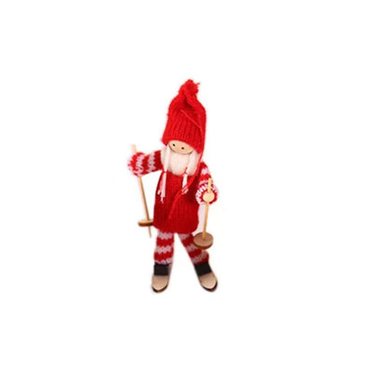 Dekorative Weihnachtsmannfigur im Skistil