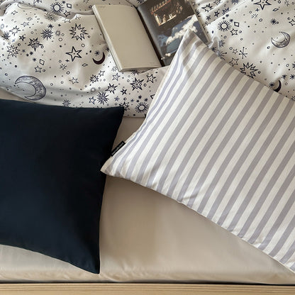 Bettbezug-Set aus Baumwollsatin mit Boho-Ethno-Muster und Wendefunktion